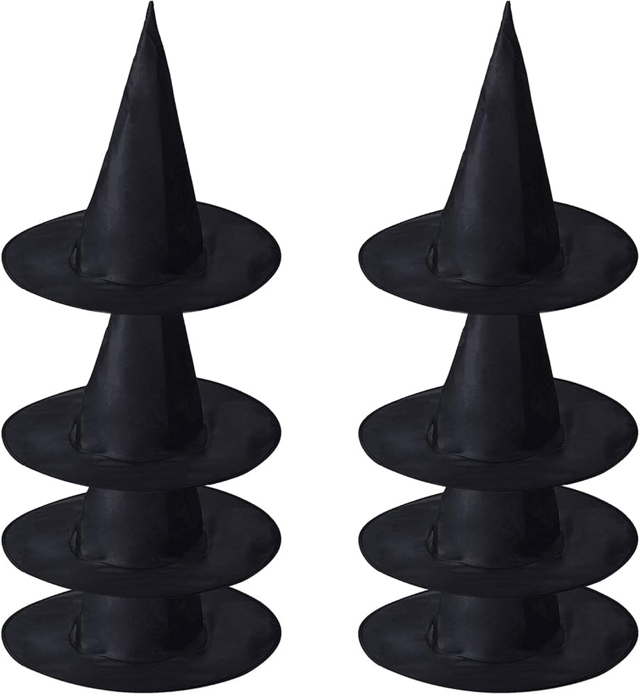 8 Pack Witch Hats,Halloween Black Witch Hat Costume Accessory for Halloween Party | Amazon (US)