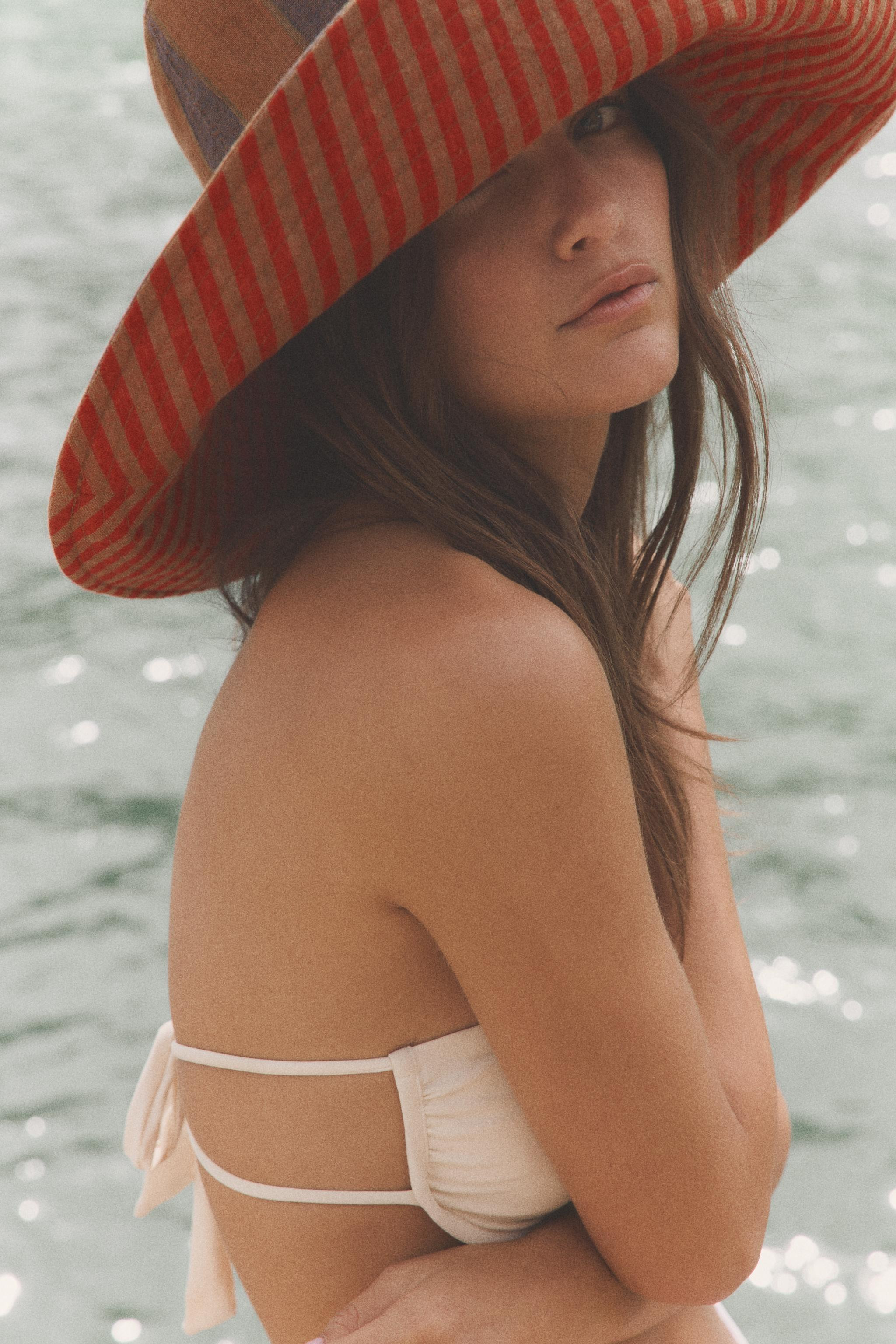 REVERSIBLE STRIPED LINEN HAT | Zara US