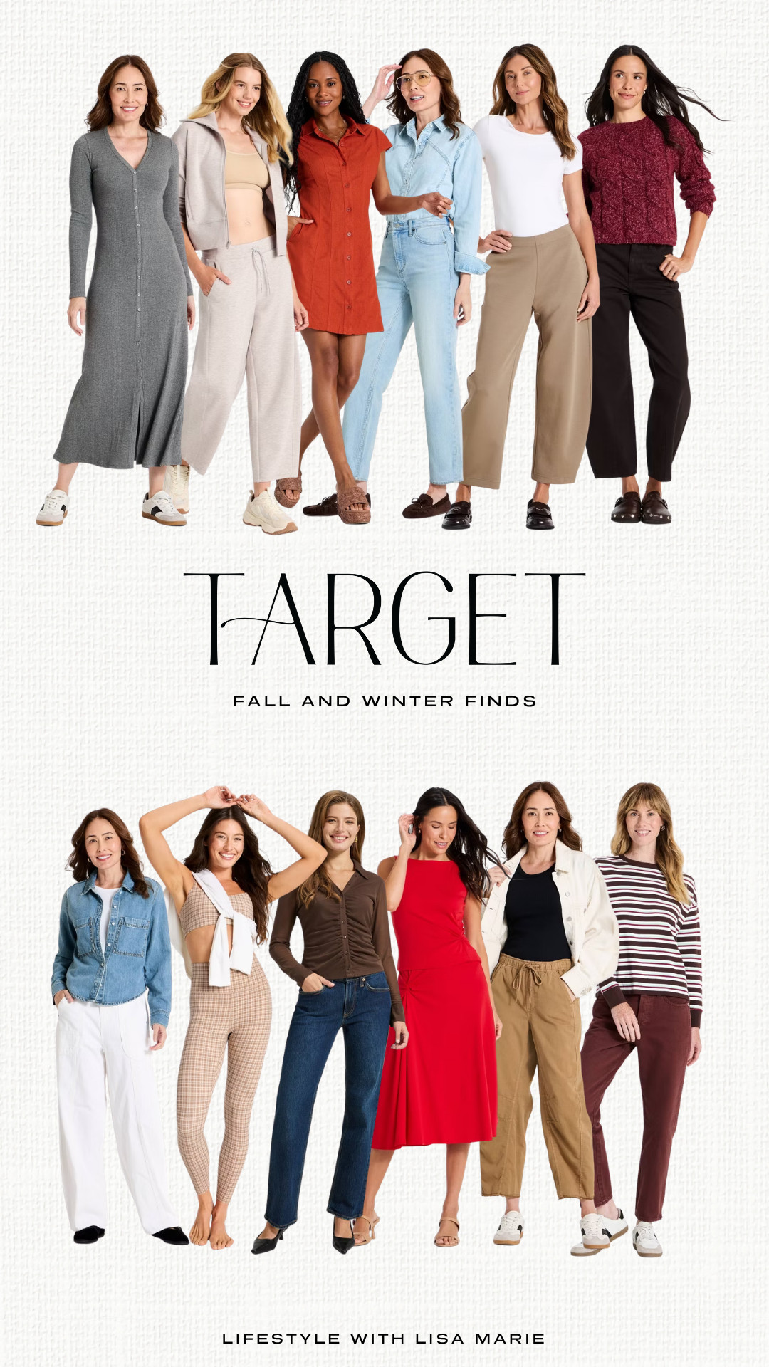 Target fall and winter finds. Sweater dresses. Denim button down shirts. Cropped jeans and trousers. Knit tops. Two piece matching loungewear and activewear sets. Thanksgiving dresses and skirts. Elevated casual outfits for fall events, festivals and parties. Business casual outfits.  

 #LTKootd #LTKSeasonal #LTKPetite