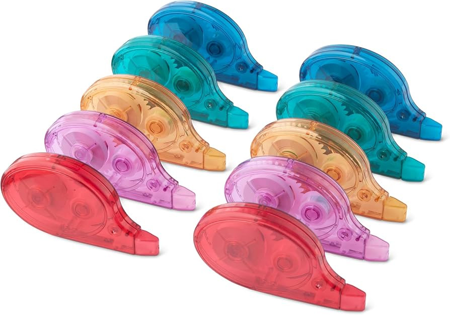 Amazon Basics White-Out Correction Tape with Dispenser, Clean and Easy to Use, 39.3ft, 10-Pack, T... | Amazon (US)