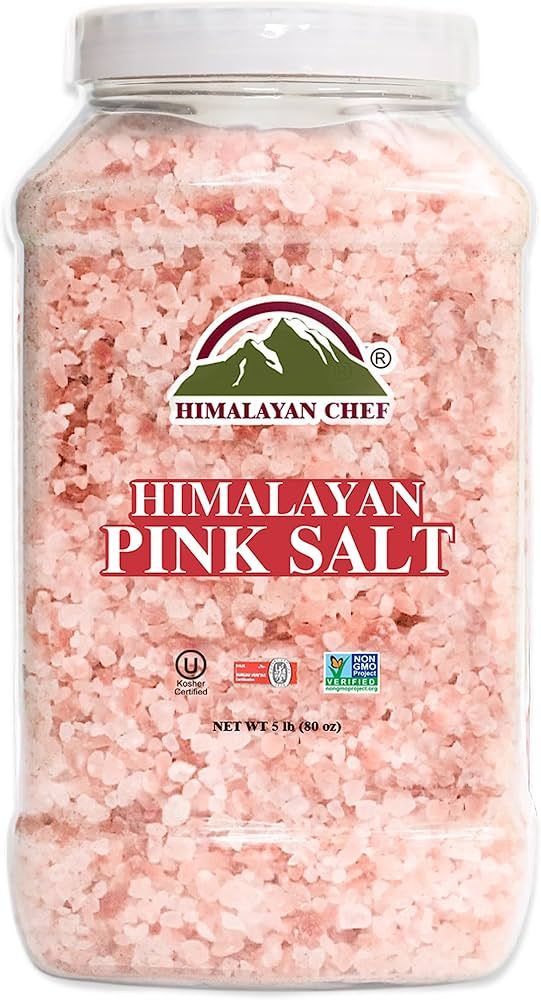 Himalayan Chef Pink Himalayan Salt Coarse Grain, Plastic Jar - 5 lbs. For Refill Grinders | Amazon (US)