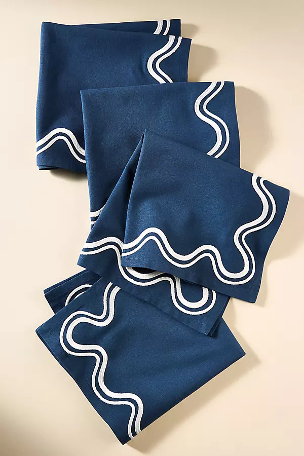 Madeline Embroidered Napkins, Set of 4 | Anthropologie (US)