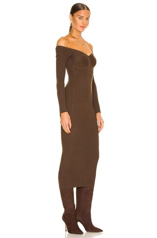 L'Academie Tucci Knit Bustier Dress in Chocolate from Revolve.com | Revolve Clothing (Global)