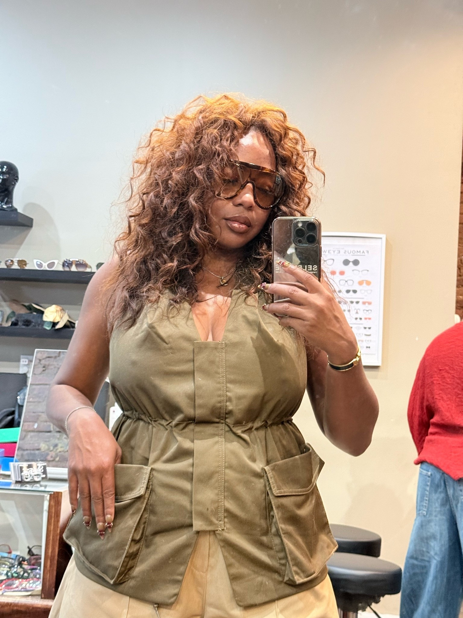 A tank top could never.
I love this olive utility top because it’s giving feminine utility without trying too hard. It has the ease of a sleeveless vest, the shape of a cinched top, and enough pocket detail to make a simple outfit feel styled. Wear it buttoned on its own now, or layer it over a tee, tank, or blouse when you want more dimension.

Style Tip: Wear it with wide-leg pants, a skirt, or shorts. It also looks really cute with anything bubble hem because the cinched waist balances the volume.

Kurated by Kéla

#LTKgrwm #LTKdayinmylife #LTKootd