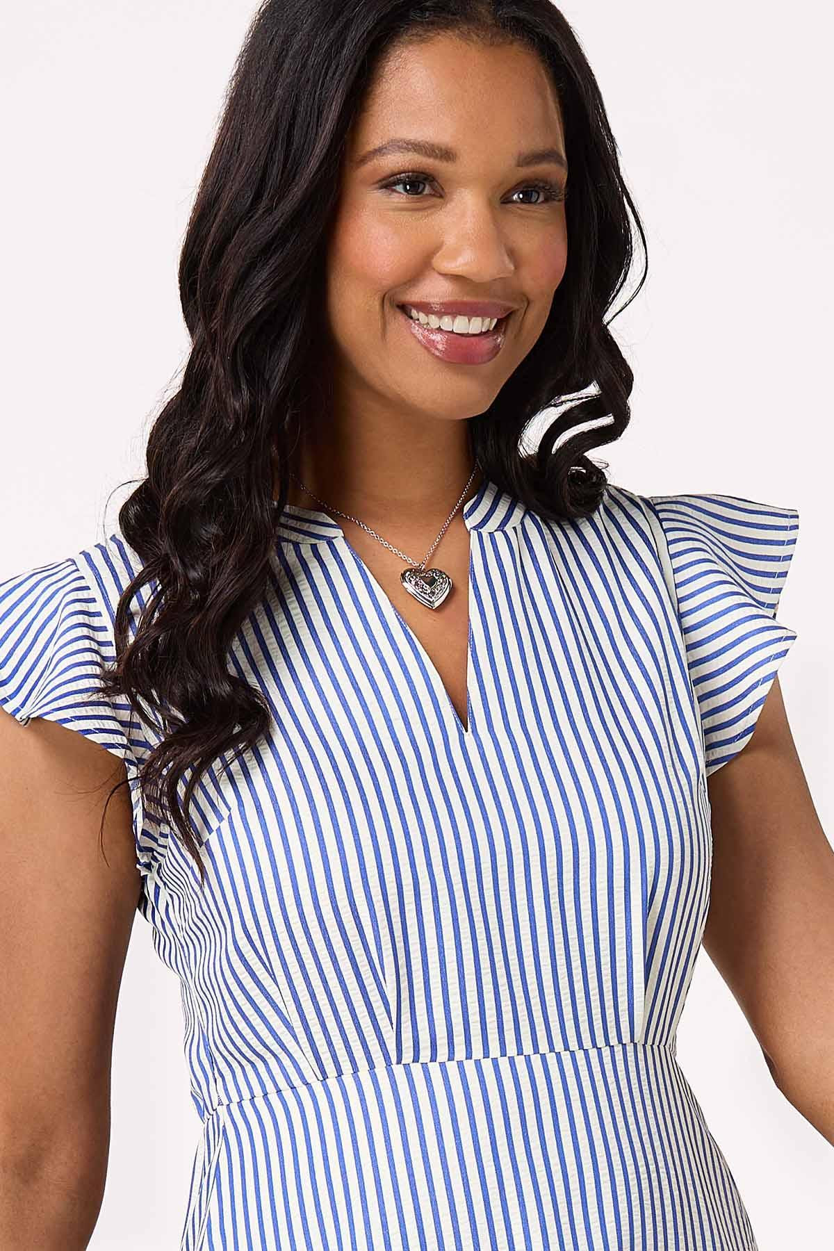 Tiered Stripe Midi Dress | Cato Fashions