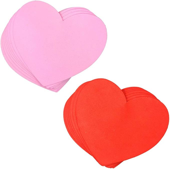 XO Valentine's Day Matte Foam Heart Shapes - Assorted Colors of Pink and Red - Cut Outs for DIY A... | Amazon (US)