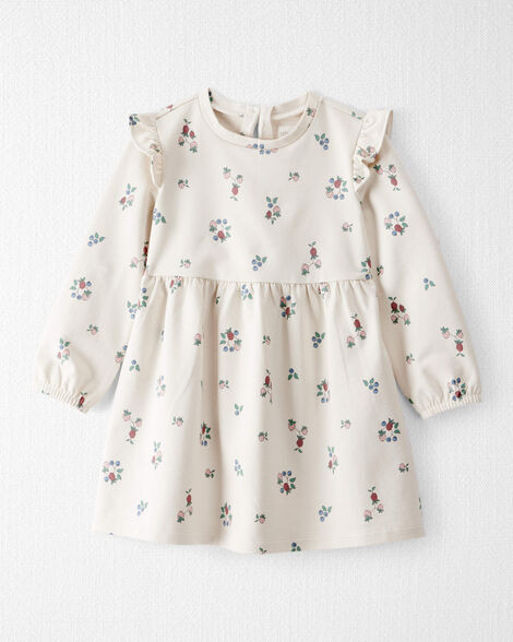 Toddler Girl Organic Cotton French Terry Dress in Berry Blossom Print | Carter's Inc