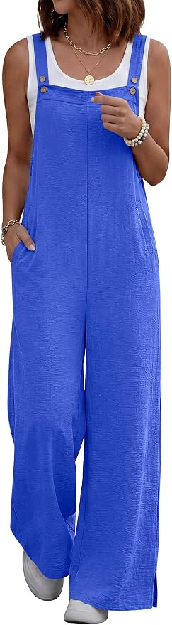 ANRABESS Overalls for Women 2026 Summer Casual Loose One Piece Outfits Baggy Wide Leg Jumpers Lig... | Amazon (US)