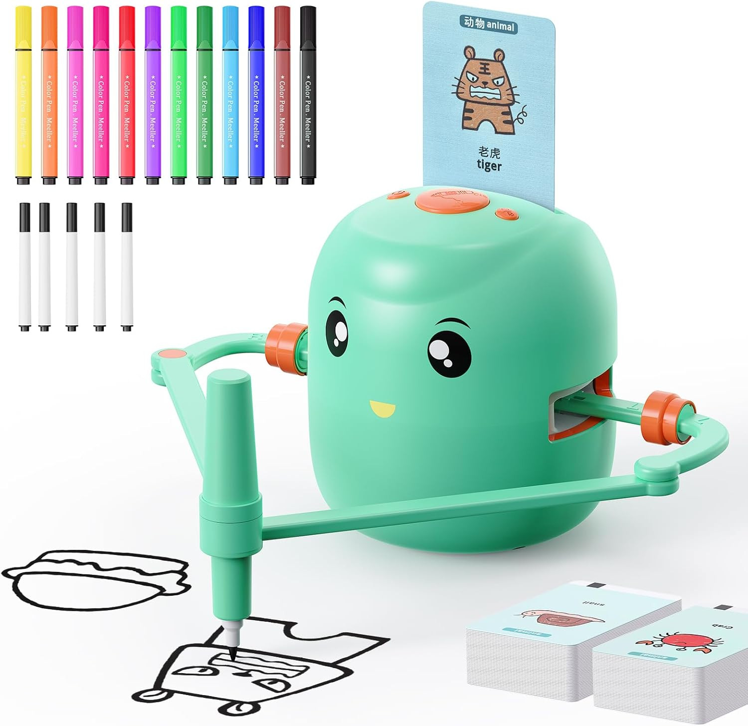 Interactive Educational Drawing Robot for Kids - Montessori Learning Toy with 150 Word Cards, Voi... | Amazon (US)