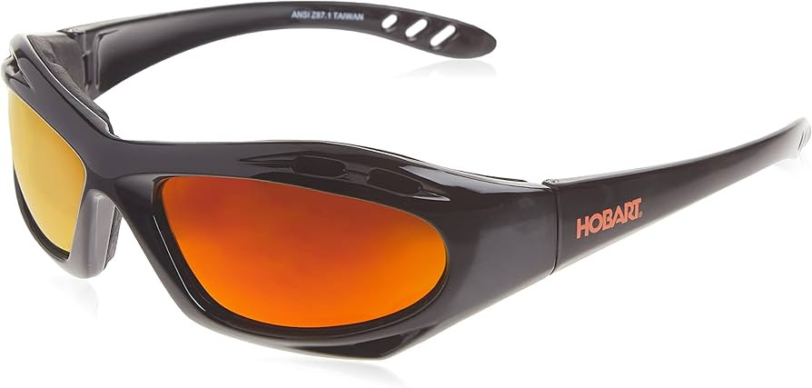 Hobart 770726 Shade 5, Mirrored Lens Safety Glasses, Black | Amazon (US)