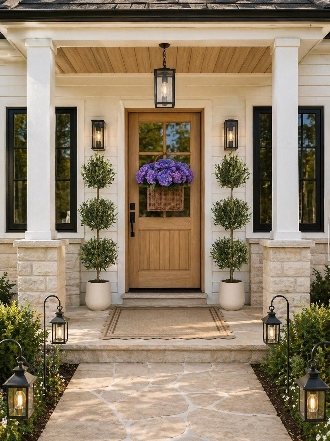 Front Porch Refresh: Amazon Finds for a Designer Entry

Follow @farmtotablecreations on Instagram for daily home finds & cozy inspiration 🤍

This front porch look is all about simple, high-end details that make a big impact. The layered greenery, clean black lighting, and warm wood tones create that polished designer feel without overdoing it. The scalloped rug softens the space, while the hydrangea basket adds just the right pop of color for a welcoming entry. Every piece is from Amazon, making it easy to recreate this elevated, symmetrical look at home.

#frontporch #outdoorlighting #doormat #planters #homedecor #amazonfinds #porchdecor #entryway #outdoorliving #neutralhome

#LTKHome #LTKSaleAlert