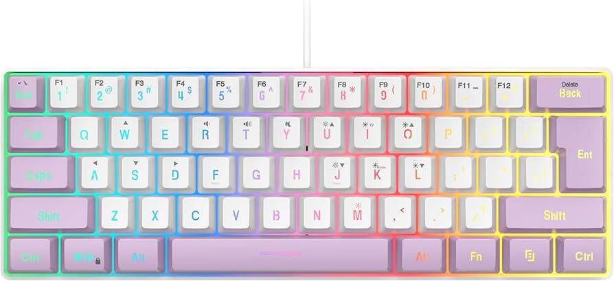 SAMA Gaming Keyboard 60 Percent, 61 Keys RGB Backlit Wired Keyboard, Waterproof Mini Compact Gami... | Amazon (US)