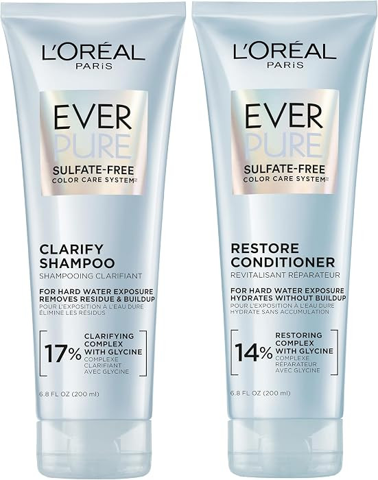 L'Oreal Paris Clarify and Restore Sulfate Free Shampoo and Conditioner Set with Antioxidants for ... | Amazon (US)