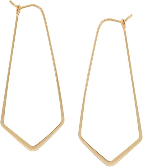 Humble Chic Geometric Chevron Hoop Threader Earrings for Women - Hypoallergenic Lightweight Cutou... | Amazon (US)