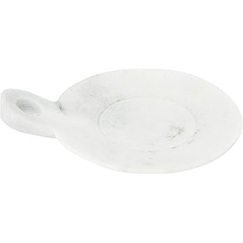Creative Co-Op Large Marble Handle Dish, 6", White | Amazon (US)