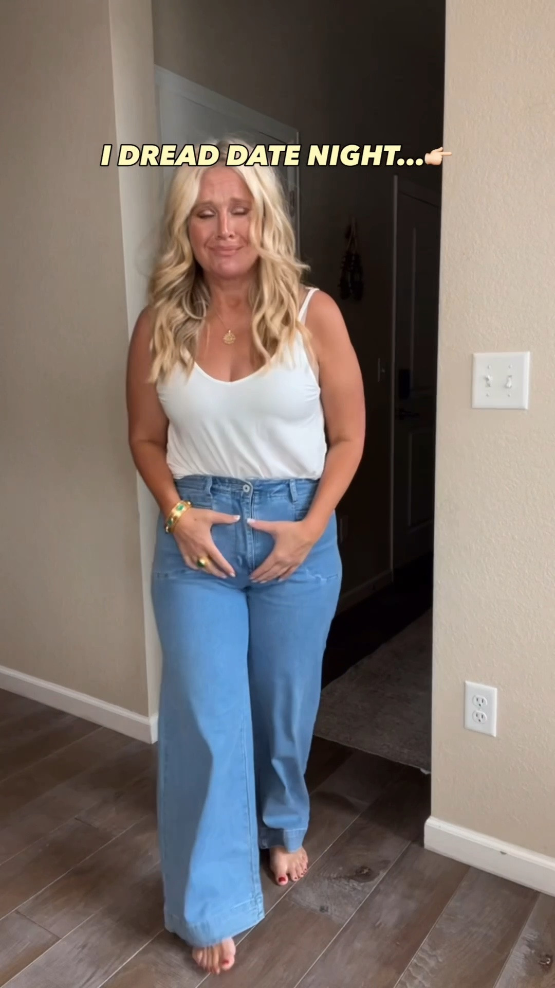 ✨Tap the bell, save and ❤️ start here over 40 fashion, midlife style, midsize fashion and luxury looks for less.  

⬇️Sizing information:
Top large (size up if in between sizes.)
Jeans 12 (size down if in between sizes.)

Date night should be something I look forward to… but sometimes getting dressed is the hardest part. 🤍

My belly has changed, I don’t always want my arms out, and I still want to feel pretty and a little sexy.

This outfit gave me all of that without asking me to hide or be uncomfortable.

And honestly? It just feels good to feel like myself again. 🤍

👑 Helping you look good, feel good.-Lindsey Denver   Check back daily for belly-friendly style, confidence, and Outfit Physics™.

#LTKOver40 #LTKMidsize #LTKPlusSize