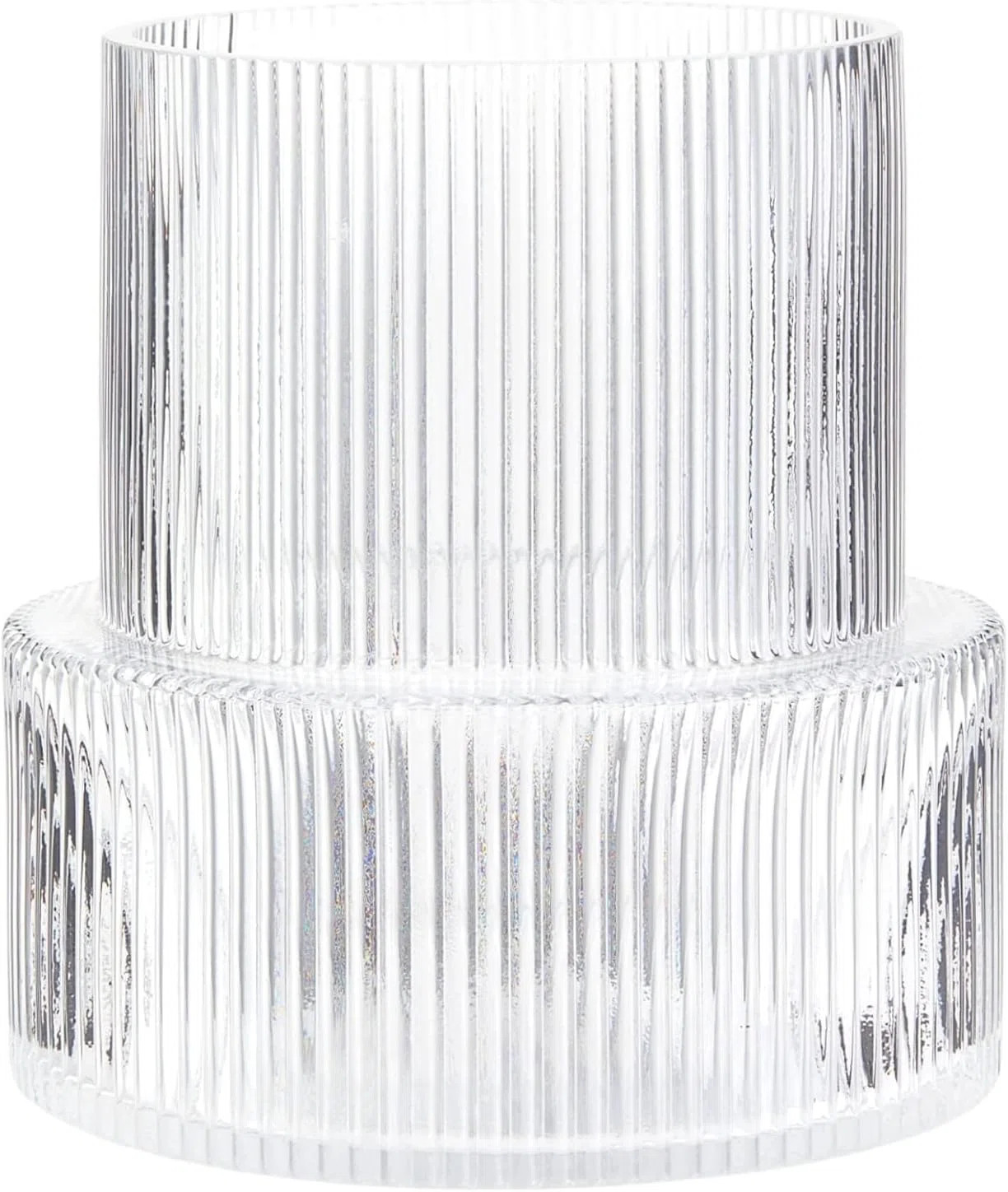 7.5" Ribbed Glass Vase Clear Fluted Flower Vase | Wayfair North America