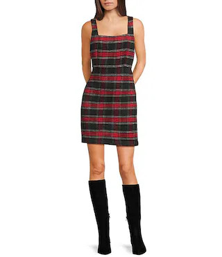 Copper Key Plaid Pinafore Dress | Dillard's | Dillard's