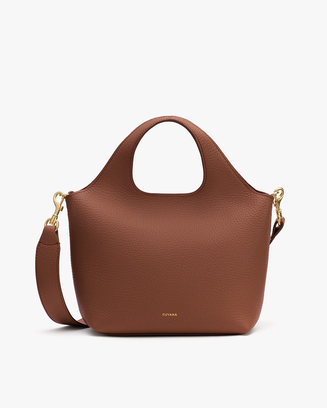 Women's Mini System Tote Bag in Dark Chestnut | Pebbled Leather by Cuyana | Cuyana