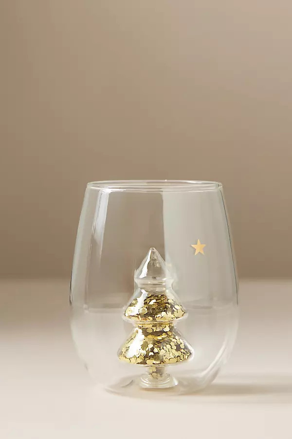 Yuletide Stemless Wine Glass | Anthropologie (US)