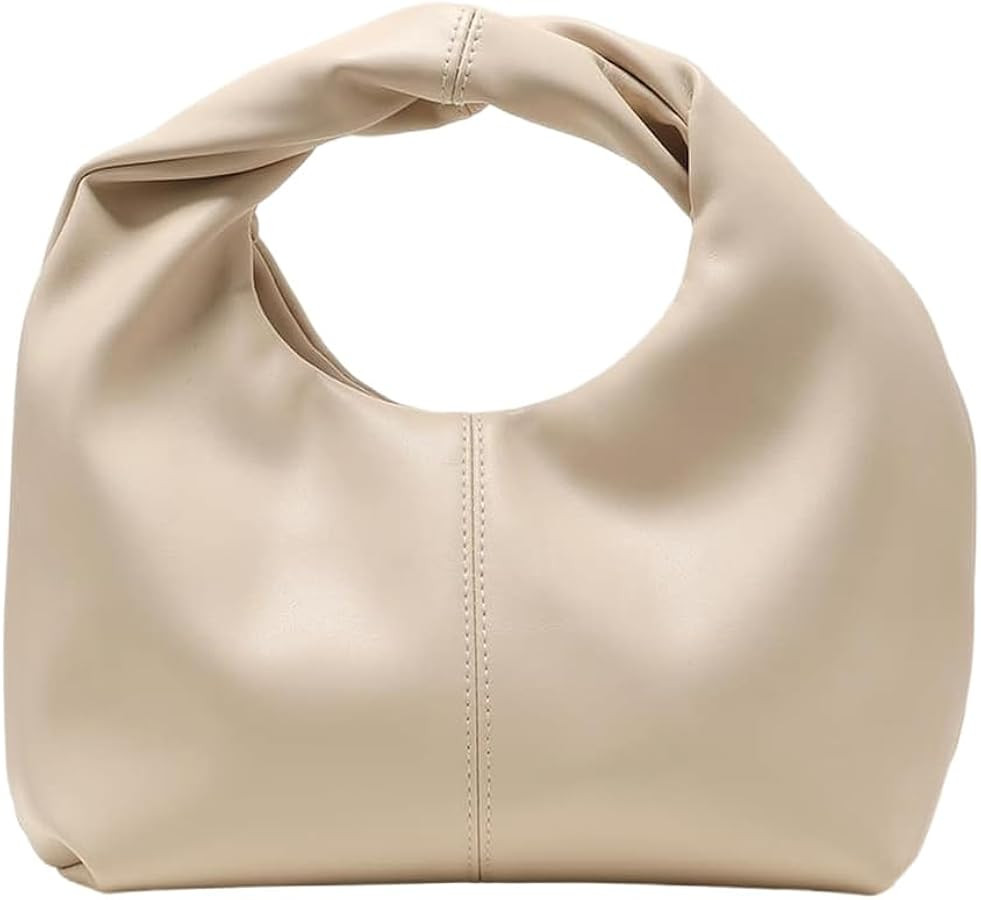 Verdusa Women's Ruched Boho Mini Handbag Clutch Purse Dumpling Pouch Bag Apricot One Size | Amazon (US)