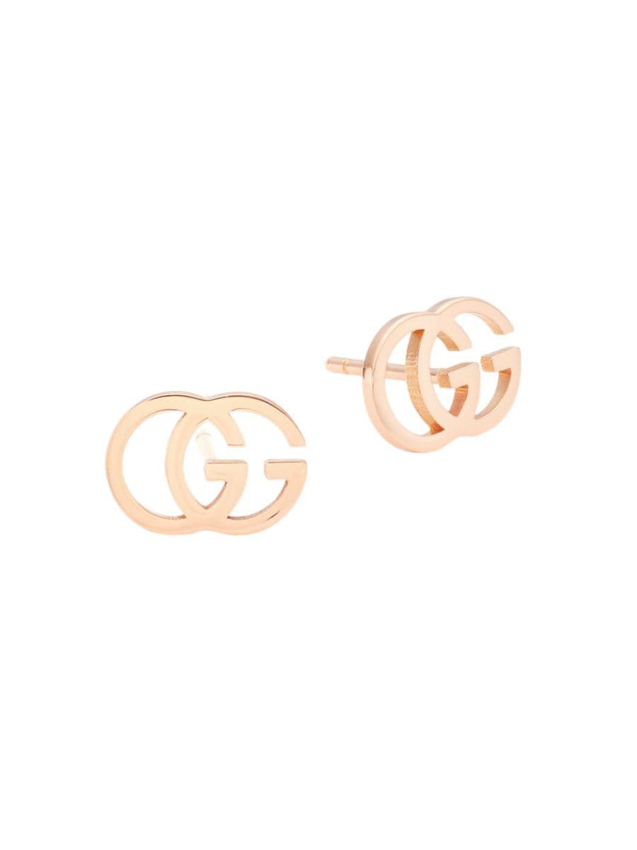 Running G 18K Rose Gold Stud Earrings | Saks Fifth Avenue