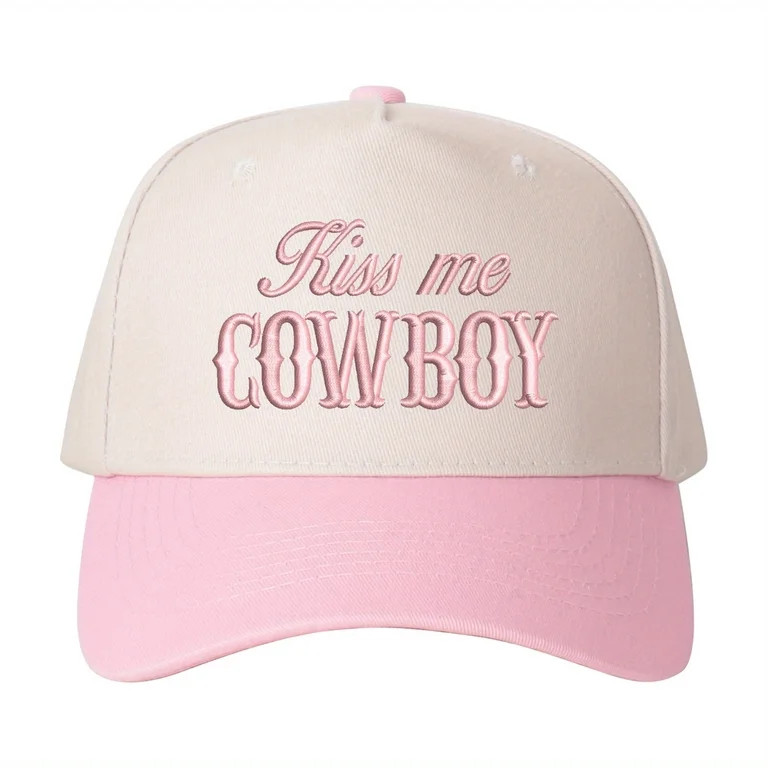 KISS ME COWBOY Embroidered Trucker Hat | Flirty Western Women's Hat, Adjustable Fashion Cowgirl S... | Walmart (US)