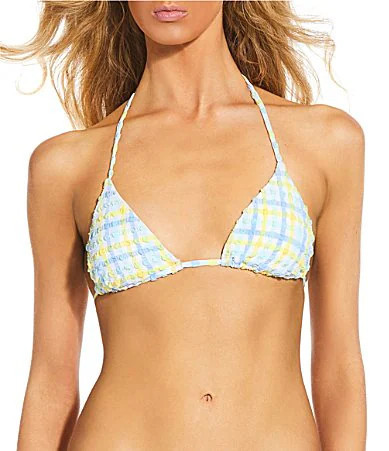 GB Seersucker Puff Classic Triangle Swim Top - XL | Dillard's
