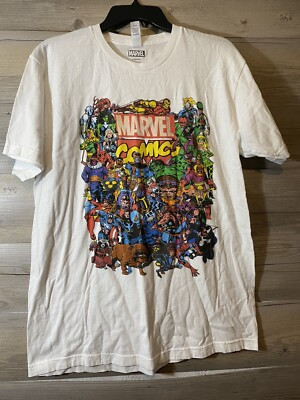 Marvel Comics White Graphic Character Super Hero T Shirt Adult Size Large | eBay US