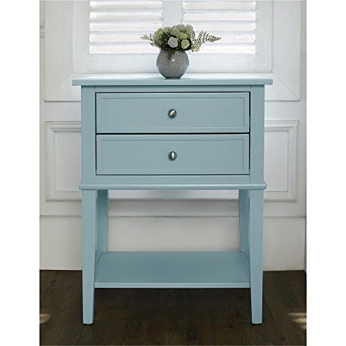 Ameriwood Home Franklin Accent Table 2 Drawers, Blue | Amazon (US)