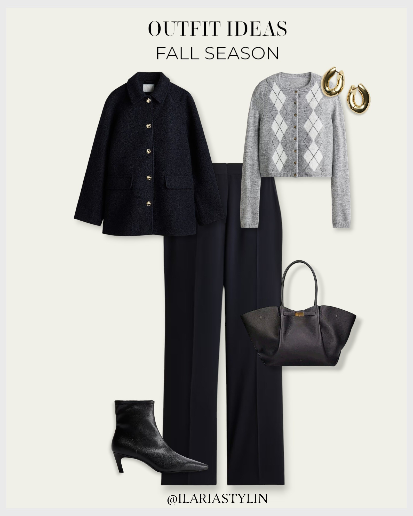 OUTFIT IDEAS: Fall Season 🍂 autumn outfit, fall outfit, navy blue coat, car coat, gray cardigan, jacquard cardigan, diamond print cardigan, navy blue pants, sytaight pants, dress pants, black boots, heeled boots, sock boots, black bag, shopper bag, casual outfit, chic outfit, casual chic outfit

#LTKSeasonal #LTKStyleTip #LTKWorkwear
