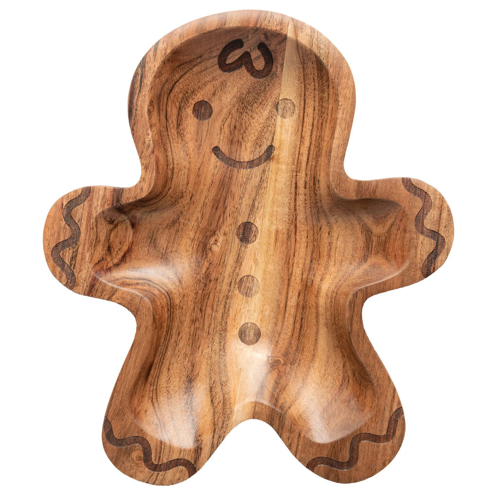 Gingerbread Man Wood Shaped Serving Bowl | Ama La Vita