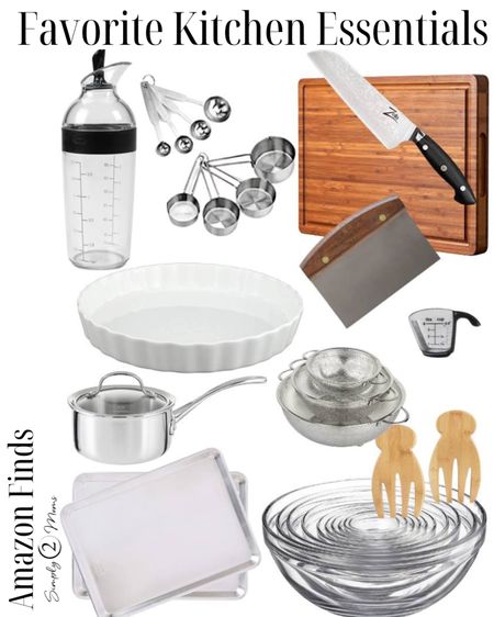 These kitchen essentials are all from Amazon and are everything used to make a Roasted Pear Winter Salad. The best salad dressing shaker bottle. Excellent chef’s knife. Bamboo bench scraper and wood cutting board. Stainless steel measuring cups. Bamboo salad claws and nesting glass bowls. The best stainless steel saucepan and baking sheets. #kitchenessentials #Amazonfinds 

#LTKhome #LTKunder50 #LTKGiftGuide