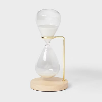 Decorative Hourglass with Rubber Wood Stand Natural Wood - Threshold™: Indoor Sand Timer Decora... | Target
