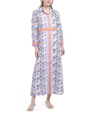 Avara Border Print Maxi Shirt Dress | TJ Maxx