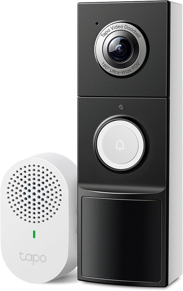 Tapo 2K+ Wired or Battery Powered Smart Video Doorbell with Chime - 180° Field of View, Person/V... | Amazon (US)
