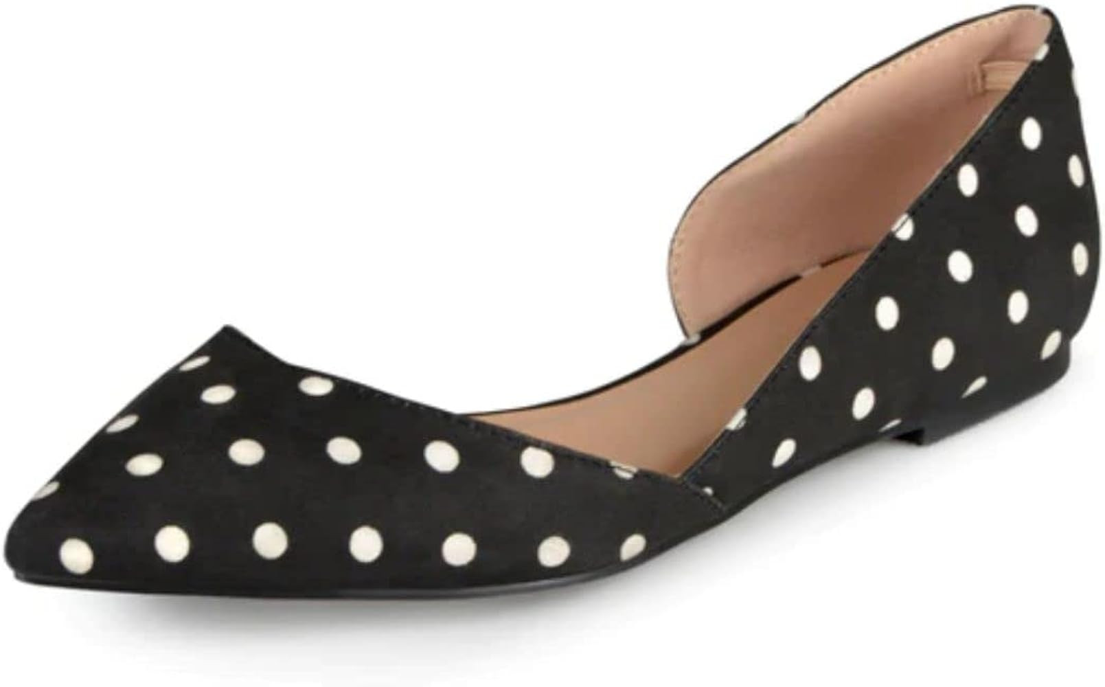 Journee Collection Womens Cortni Ballet Flats with Asymmetrical Detail and Pointed-Toe | Amazon (US)