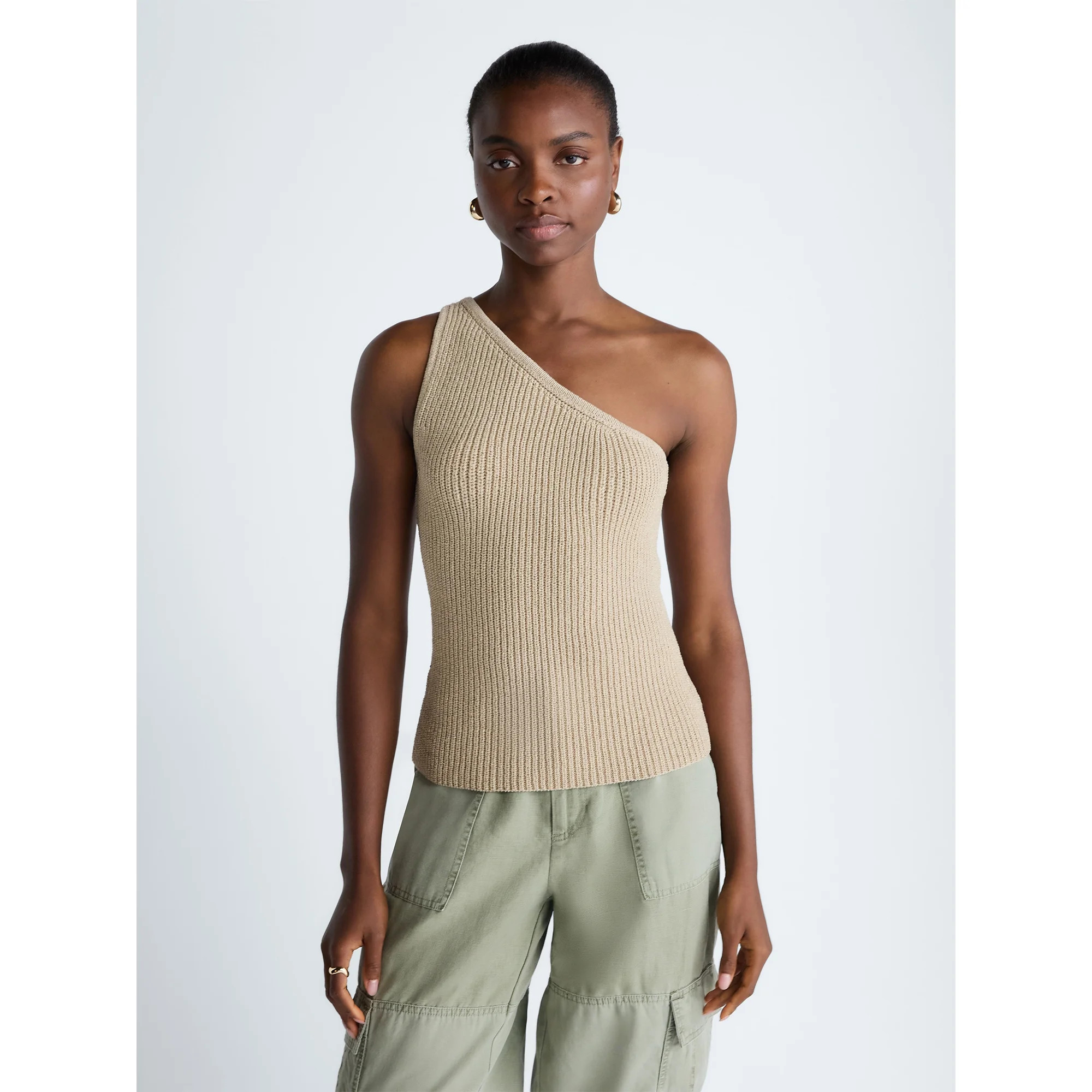 Scoop Women's and Women's Plus One Shoulder Knit Top, Sizes XS-4X | Walmart (US)