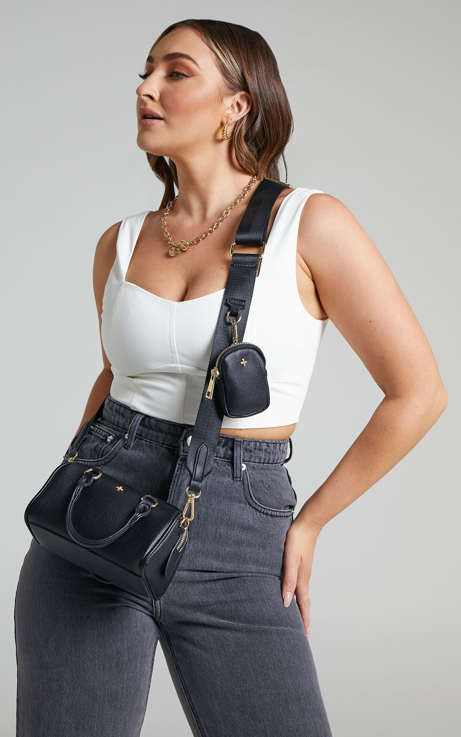 Peta and Jain - Bounty Bag in Black Pebble/Gold | Showpo | Showpo - deactived