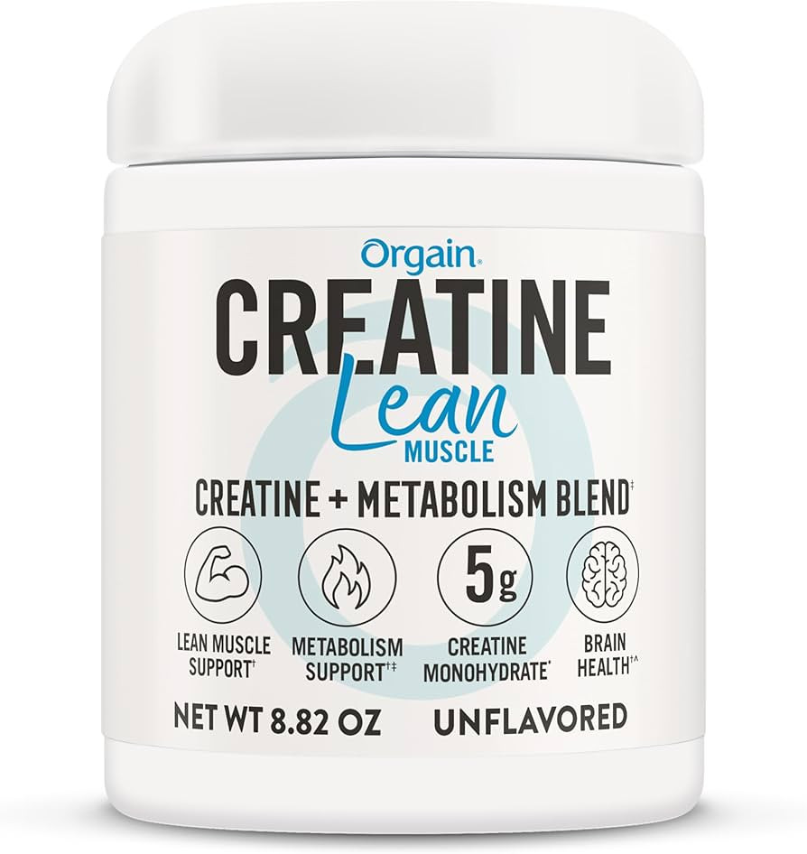 Orgain Micronized Creatine Monohydrate Lean Muscle Powder with Metabolism Blend, Unflavored, 50 S... | Amazon (US)