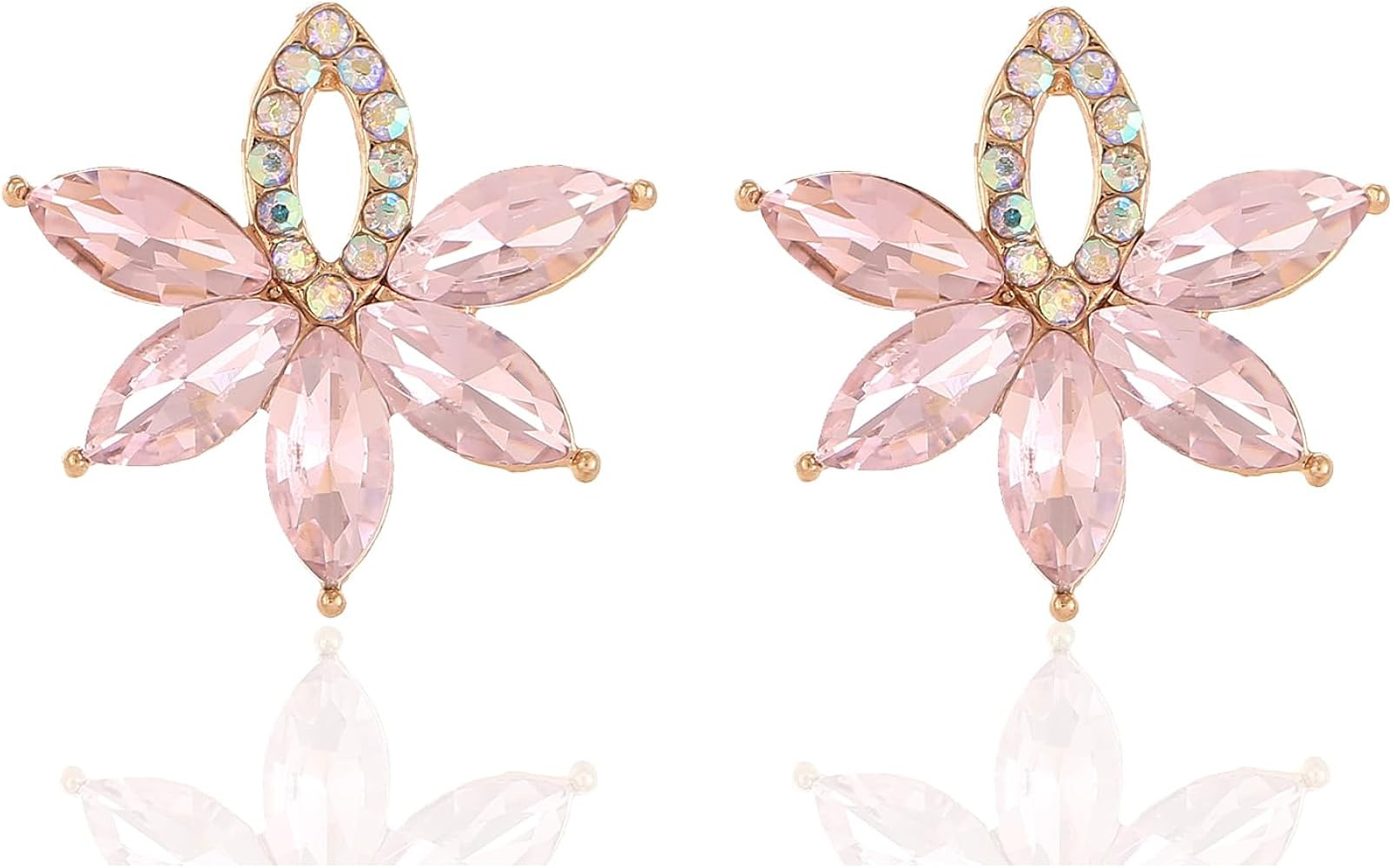 FENBORY Fancy Rhinestone Earrings Cluster Earrings Sparkly Crystal Stud Drop Earrings Wedding Pro... | Amazon (US)