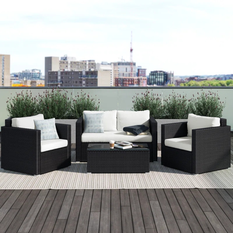 Hardesty 4 - Person Outdoor Seating Group with Cushions | Wayfair North America