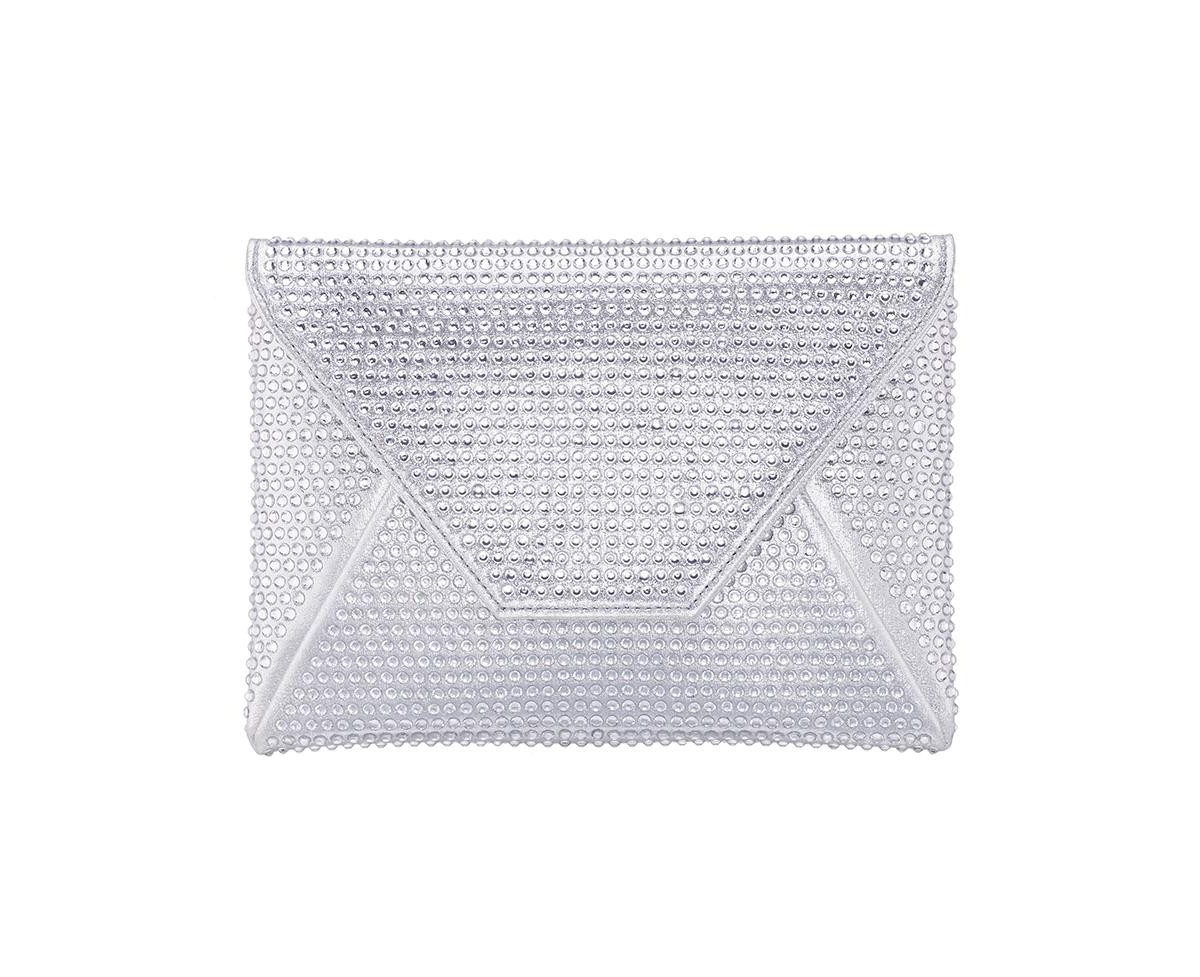Nina Crystal Encrusted Square Envelope Clutch - Silver | Macy's