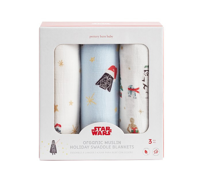 Star Wars™ Christmas Organic Muslin Swaddle Set | Pottery Barn Kids
