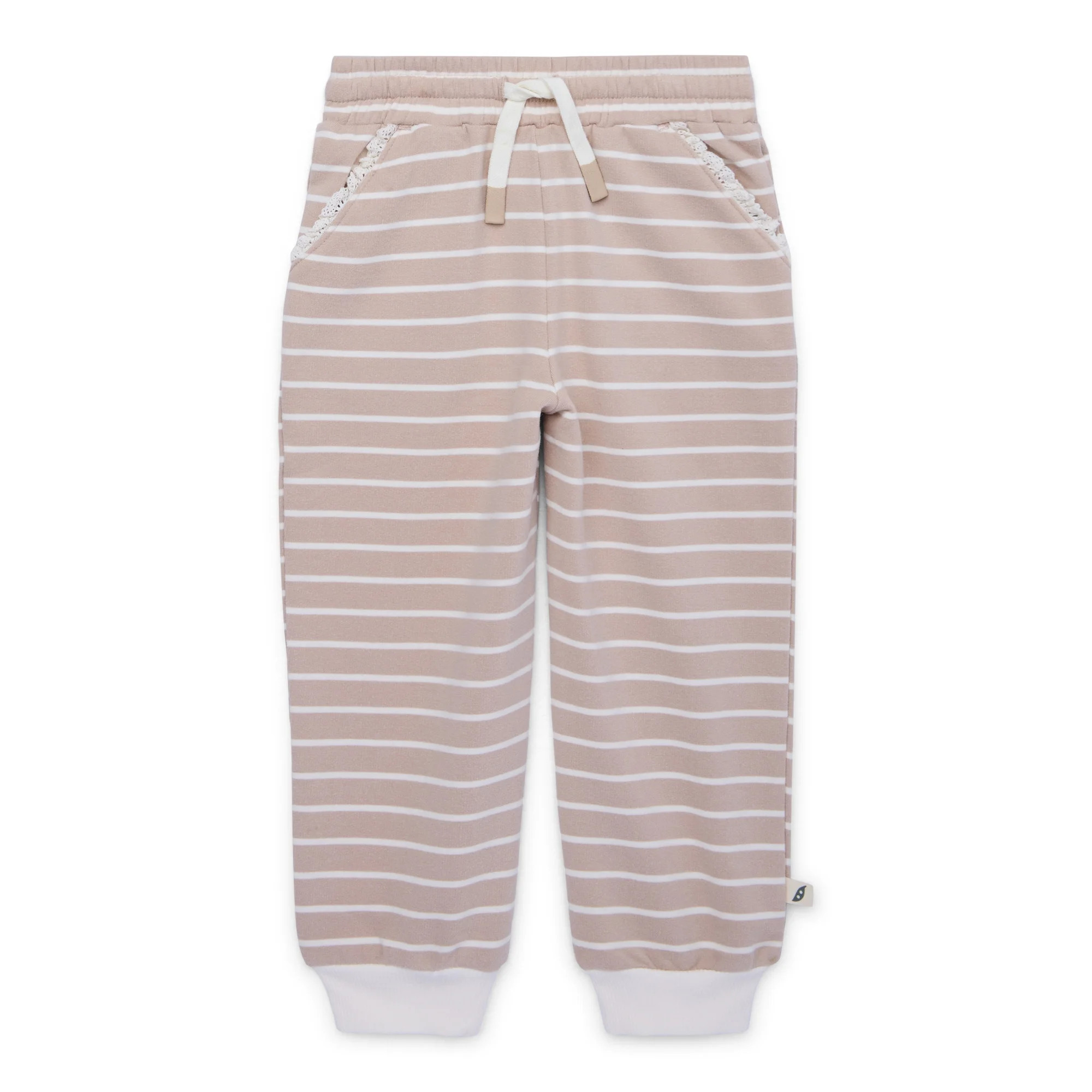 easy-peasy Toddler Girl Lace Pocket Terry Joggers, Sizes 18M-5T | Walmart (US)