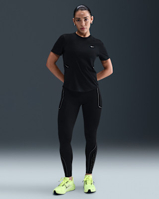 Recycled MaterialsNike SwiftWomen's High-Waisted 7/8 Running Leggings with Reflective Accents | Nike (US)