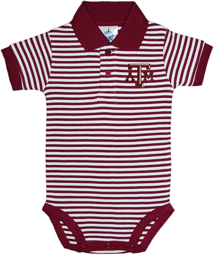 Creative Knitwear Texas A&M University Aggies Newborn Striped Polo Bodysuit | Amazon (US)