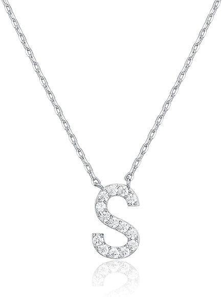 PAVOI Initial Letter Dainty Necklace for Women       
Gemstone: Cubic Zirconia | Amazon (US)