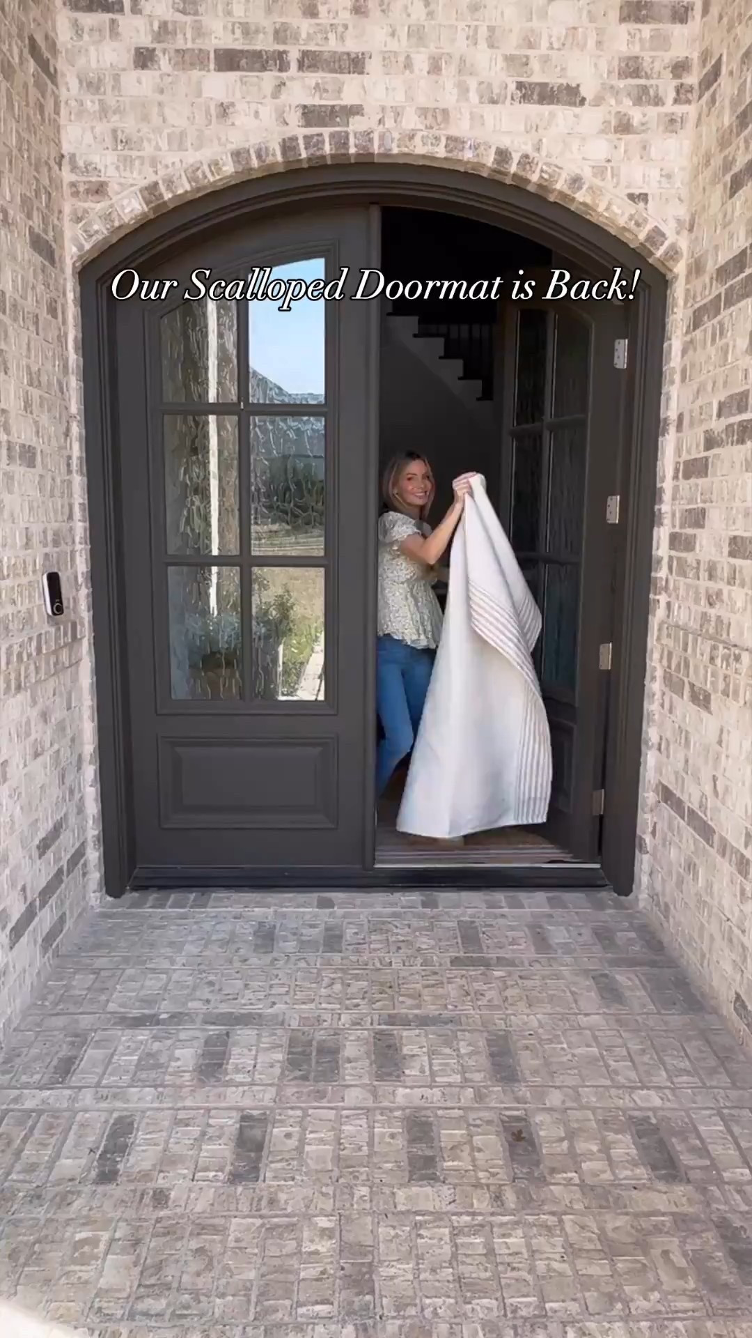 Our scalloped doormat is back in both sizes! 

#LTKHome #LTKWatchNow