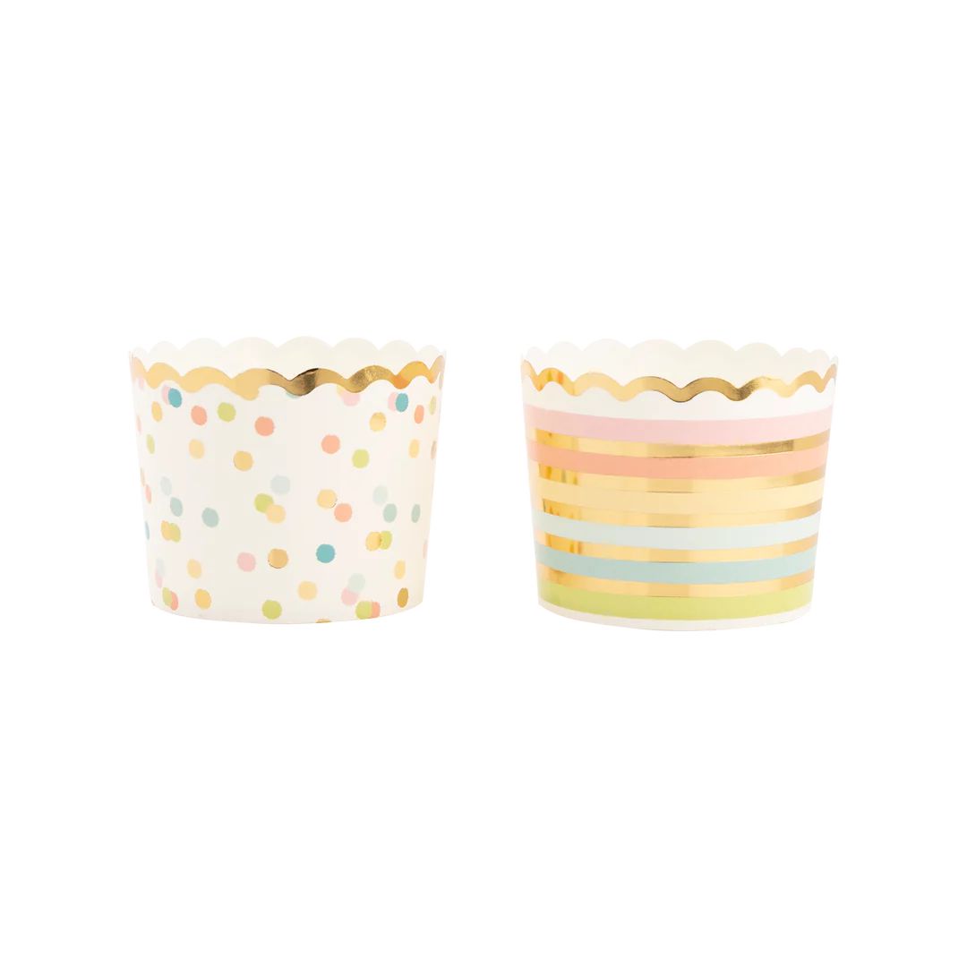 Gold Foiled Primary Stripe 5 oz Food Cups (50 pcs) | My Mind's Eye